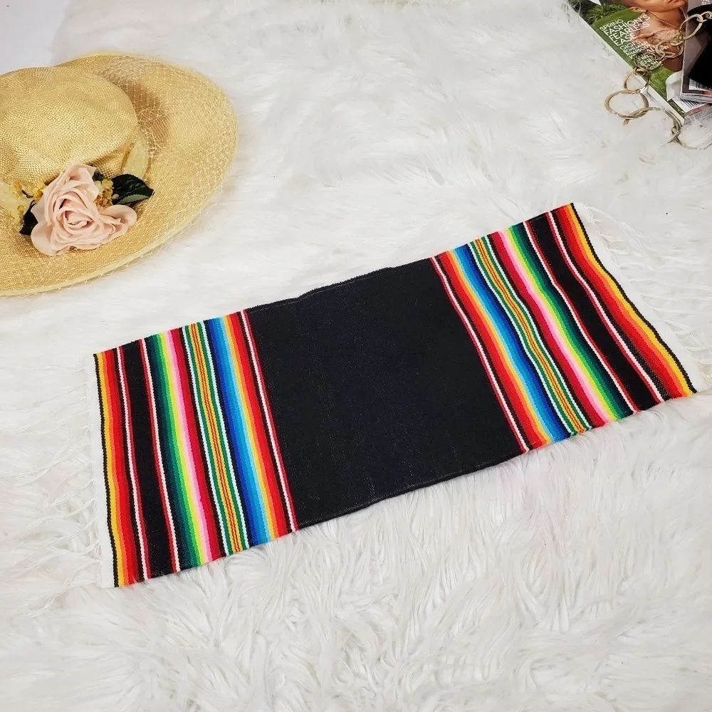 Guadalajara Mexican Souvenir mini-rug multicolor striped